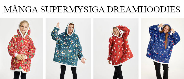 Dreamhoodies stor jultröja som en filt