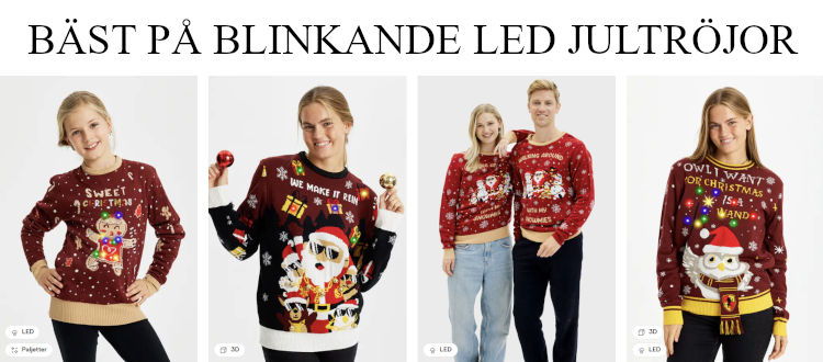 Hitta blinkande led jultröja till dam herr och barn