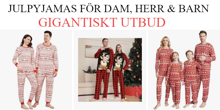 Julpyjamas 2025 - Tips för barn dam och herr