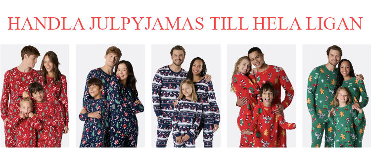 Matchande julpyjamas - Dam herr barn och husdjur