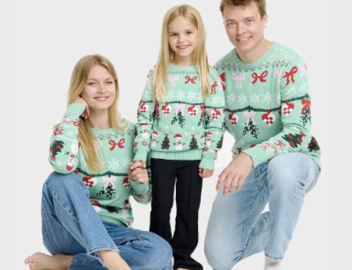 Pastellgrön jultröja med rosett