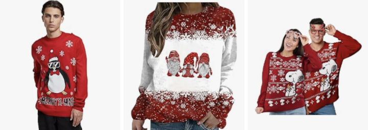 Röda jultröjor - Dam herr och barn jultröja i julens röda färger